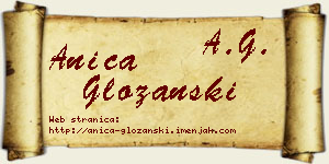 Anica Gložanski vizit kartica